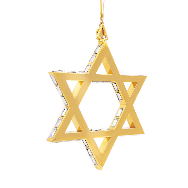 Crystamas Crystal 24kt Gold-Plated Star of David Ornament  image number 1