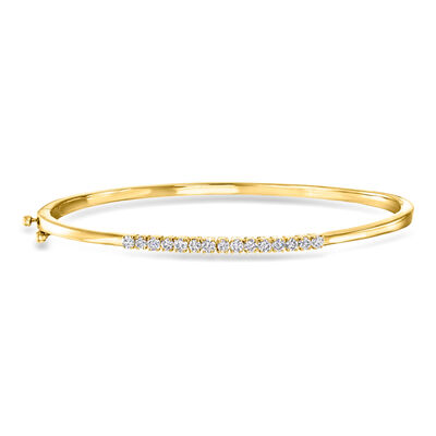 .50 ct. t.w. Lab-Grown Diamond Bangle Bracelet in 18kt Gold Over Sterling