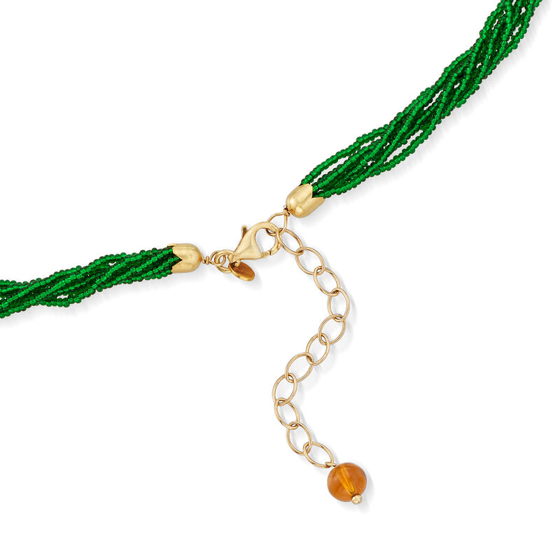 Italian Murano Glass Bead Six-Strand Pendant Necklace in 18kt Gold Over Sterling image number 2