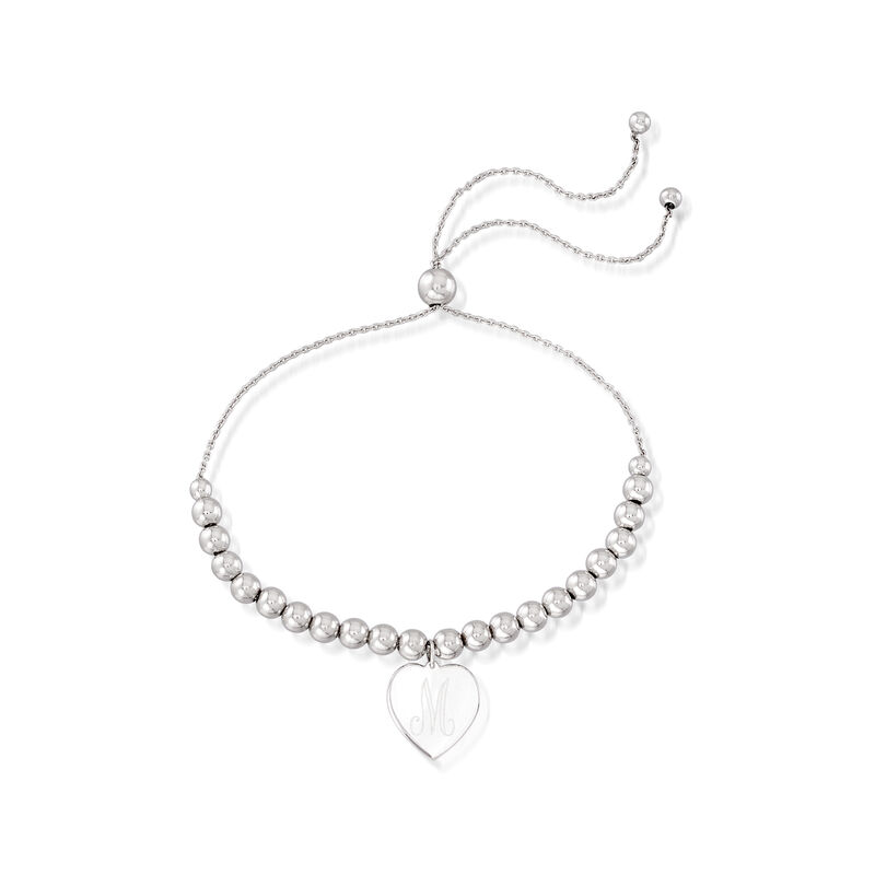 Plain Heart Charm - Sterling Silver Jewelry Set: Arrow-Link Bolo Bracelet and Beaded Bolo Bracelet  image number 3