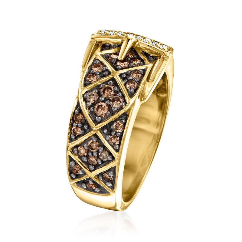 Le Vian .36 ct. t.w. Chocolate Diamond Belt Ring with Vanilla Diamonds in 14kt Honey Gold. Size 7 image number 2