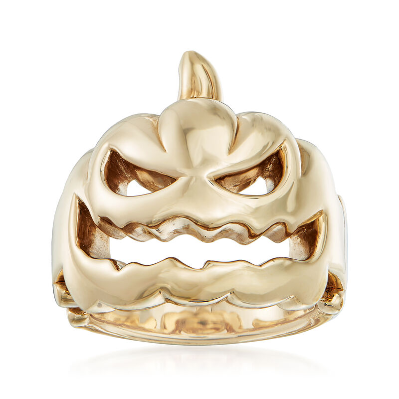 14kt Yellow Gold Jack-O-Lantern Pumpkin Ring image number 0