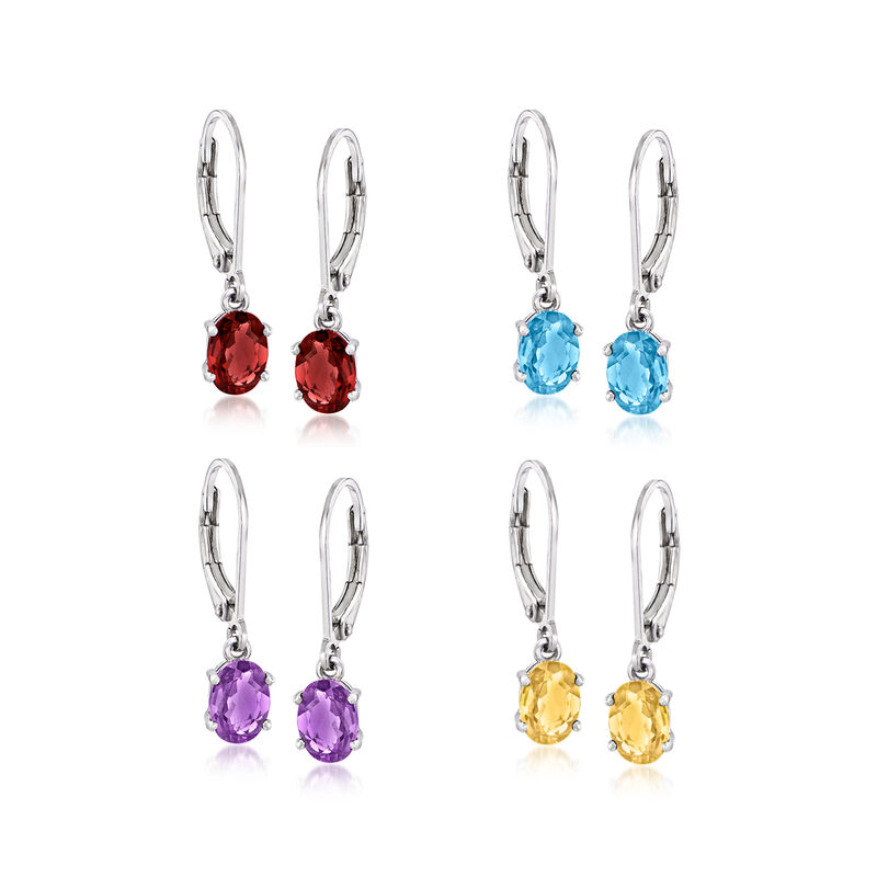 5.00 ct. t.w. Multi-Gemstone Jewelry Set: Four Pairs of Drop Earrings in Sterling Silver image number 0