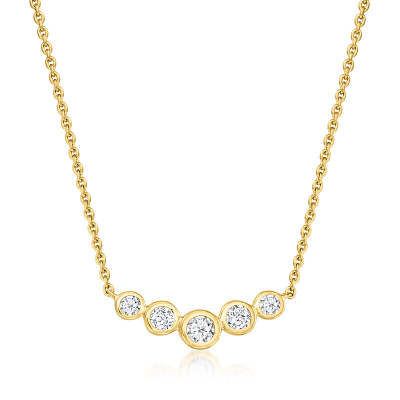 .25 ct. t.w. Bezel-Set Lab-Grown Diamond Bar Necklace in 18kt Gold Over Sterling image number 0