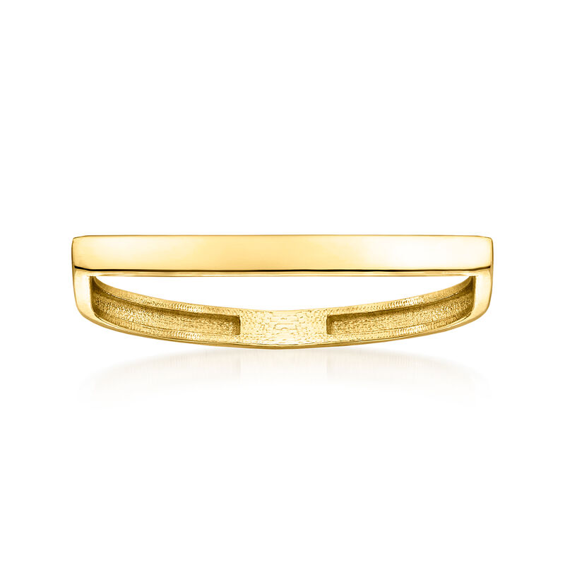 Italian 14kt Yellow Gold Squared Ring. Size 7 image number 0