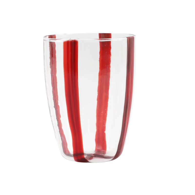 Vietri &quot;Stripe Red&quot; Tall Tumbler from Italy image number 0