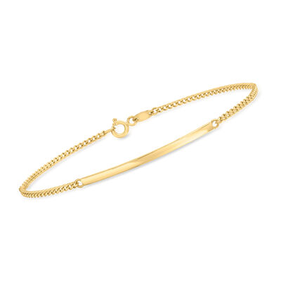 10kt Yellow Gold Curb-Link Bar Bracelet