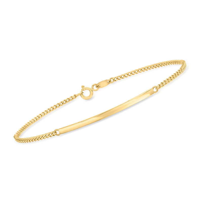10kt Yellow Gold Curb-Link Bar Bracelet image number 0