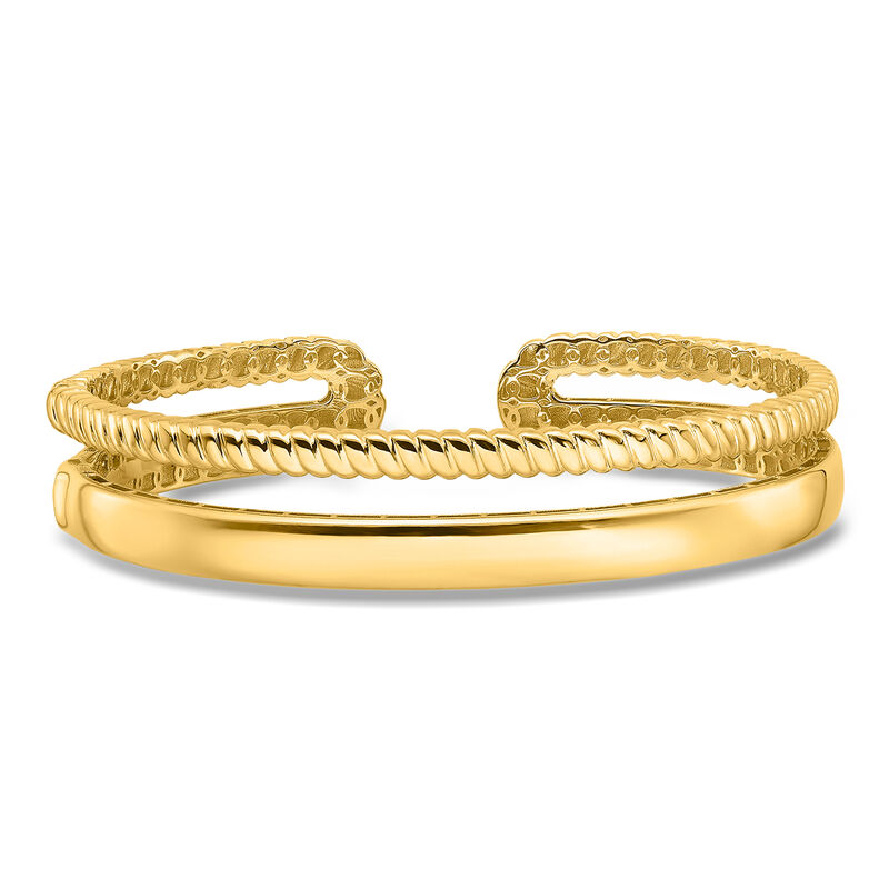 Italian 18kt Yellow Gold Two-Row Cuff Bracelet. 7" image number 0