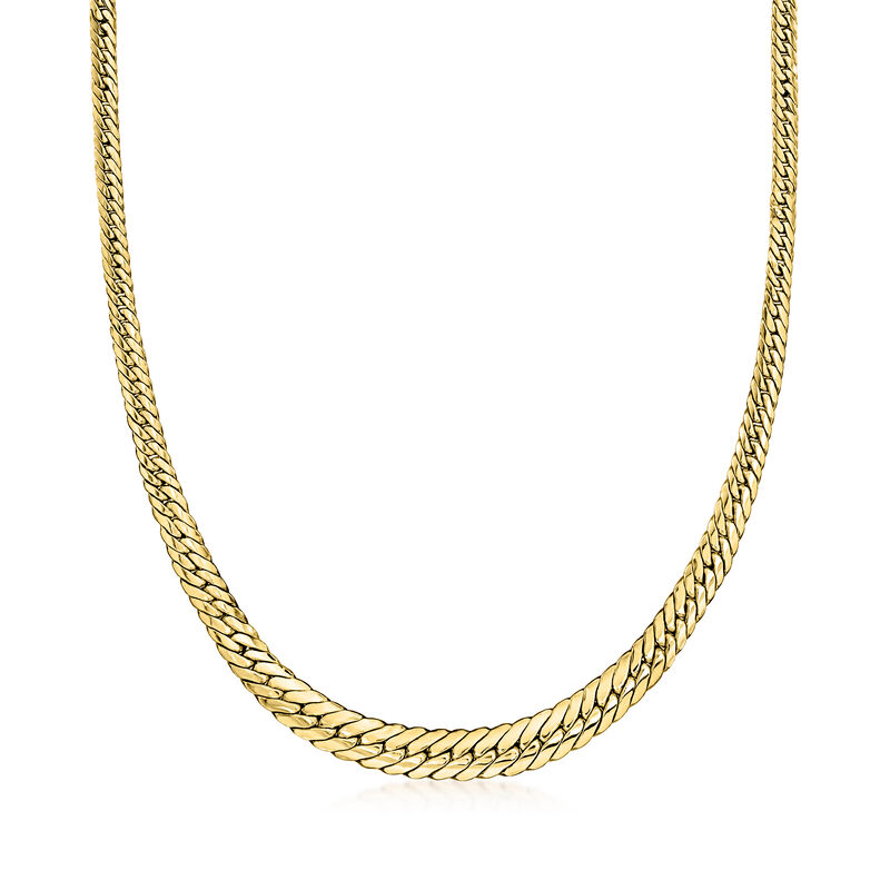 10kt Yellow Gold Graduated Cuban-Link Necklace image number 0
