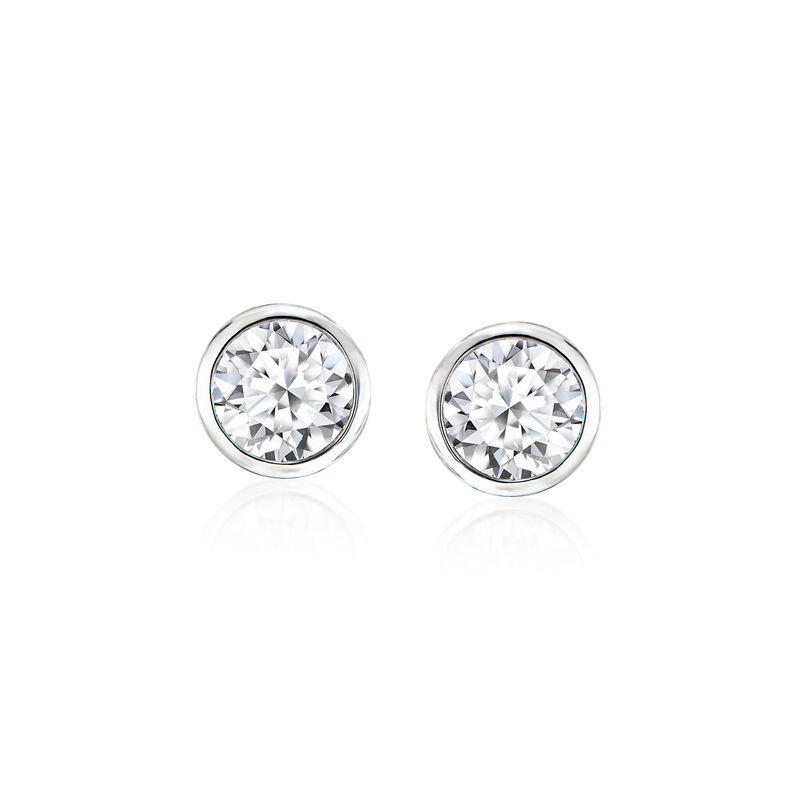 1.00 ct. t.w. Bezel-Set Lab-Grown Diamond Stud Earrings in 14kt White Gold image number 0