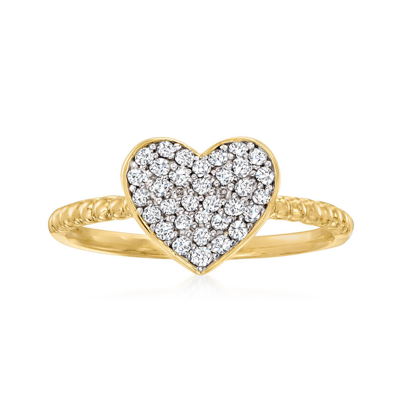 .24 ct. t.w. Diamond Heart Cluster Ring in 14kt Yellow Gold. Size 9 image number 0