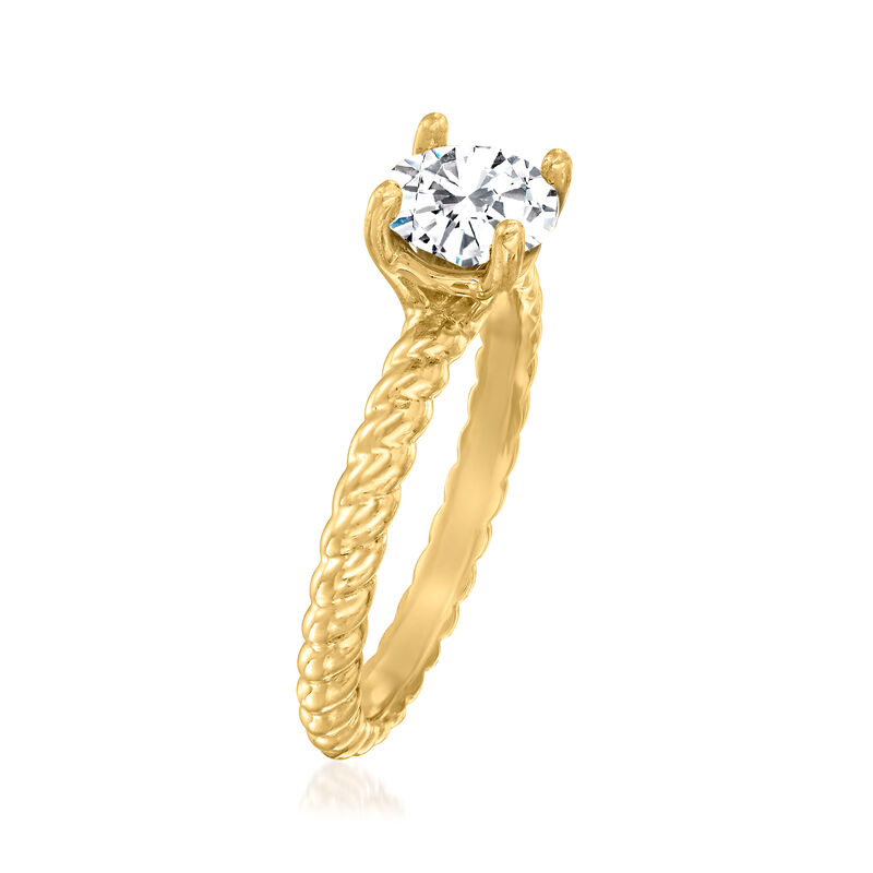 14kt Yellow Gold Twisted Engagement Ring Setting image number 2