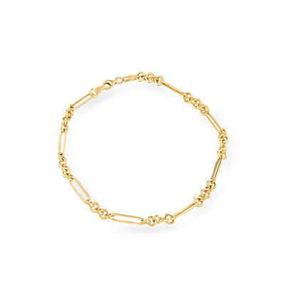 14kt Yellow Gold Cable and Paper Clip Link Anklet