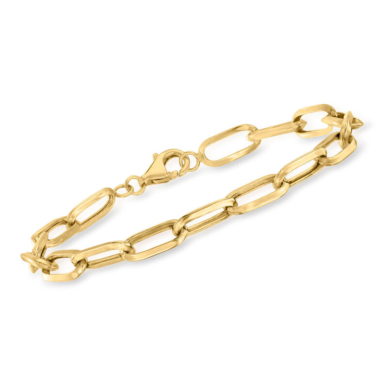 10kt Yellow Gold Paper Clip Link Bracelet image number 0