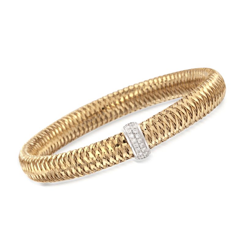 Roberto Coin "Primavera" .18 ct. t.w. Diamond Bangle Bracelet in 18kt Two-Tone Gold image number 0