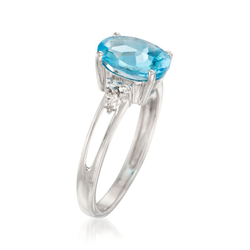 3.30 Carat Topaz and Diamond Ring in 14kt White Gold image number 2
