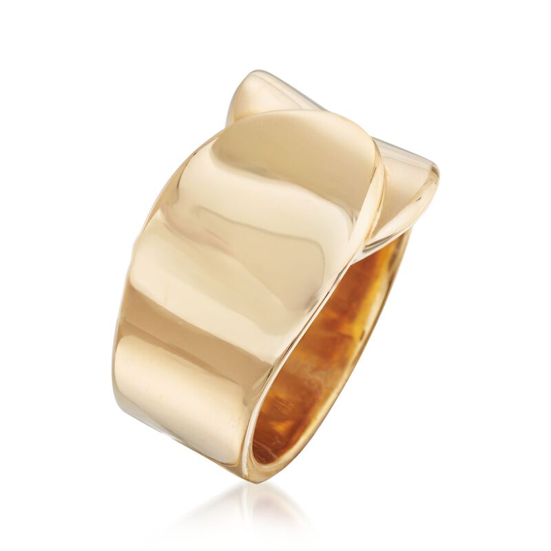 18kt Yellow Gold Over Sterling Silver Overlapping Ring image number 2