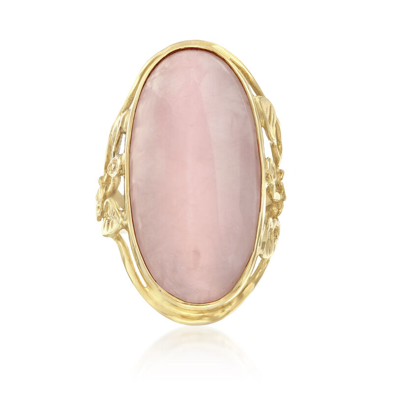 18.00 Carat Rose Quartz Ring in 14kt Yellow Gold image number 0
