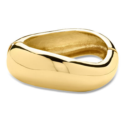 14kt Yellow Gold-Plated Curvy Bangle Bracelet