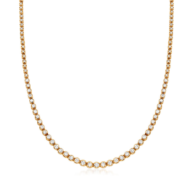 C. 2000 Vintage 5.00 ct. t.w. Diamond Tennis Necklace in 14kt Yellow Gold image number 0