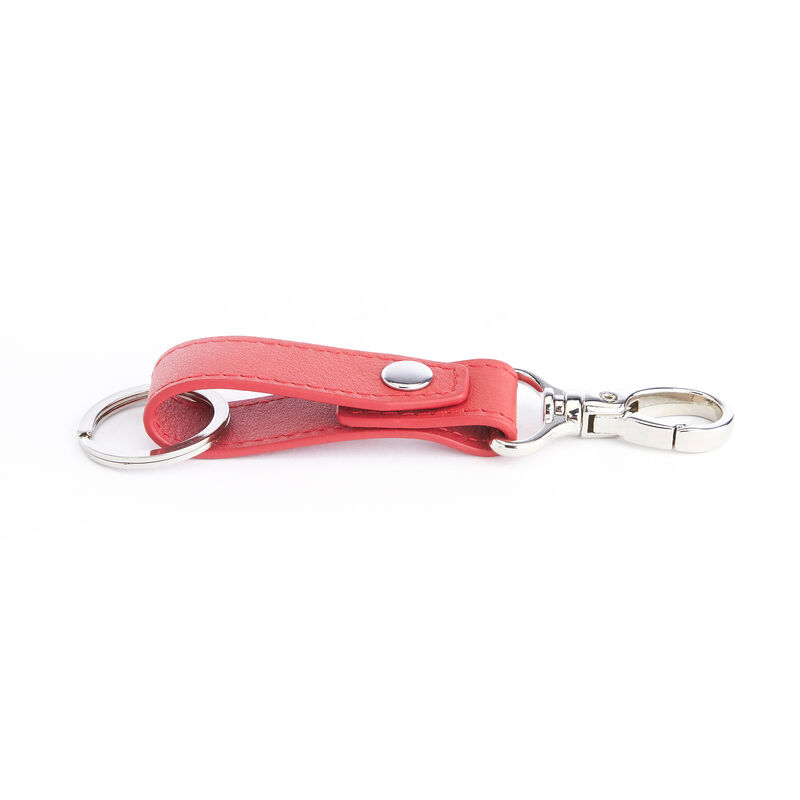 Royce Contemporary Red Leather Three-Initial Valet Key Chain image number 1