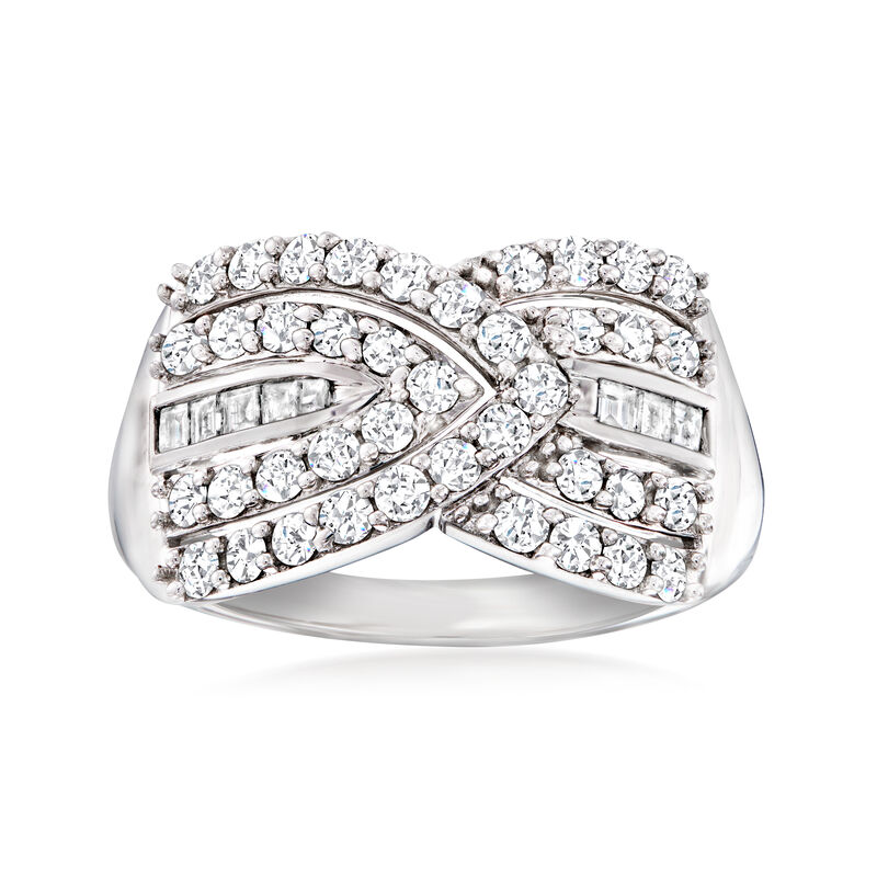 1.00 ct. t.w. Diamond Chevron Ring in 14kt White Gold image number 0