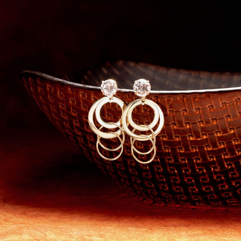 14kt Yellow Gold Multi-Circle Dangle Earring Jackets  image number 4