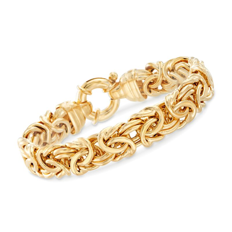 Italian 24kt Gold Over Sterling Silver Byzantine Bracelet image number 0