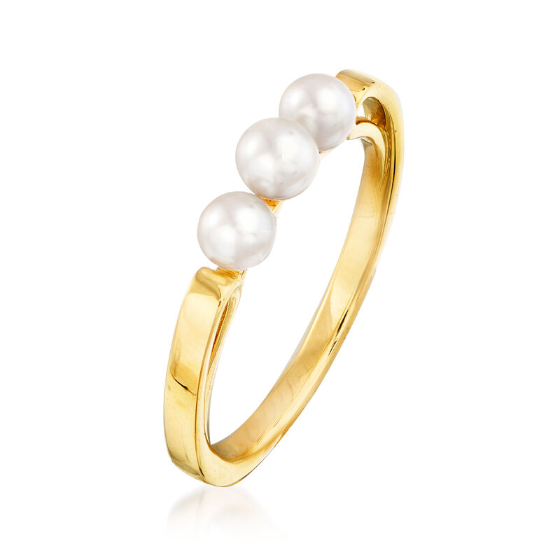 Mikimoto 3.75-4mm A+ Akoya Pearl Ring in 18kt Yellow Gold image number 2