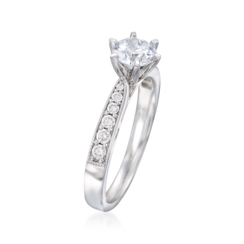 .22 ct. t.w. Diamond Milgrain Engagement Ring Setting in 14kt White Gold image number 2