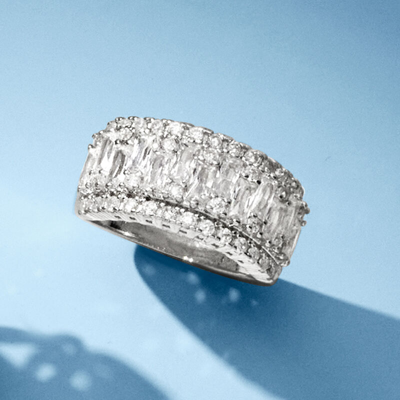 2.40 ct. t.w. CZ Ring in Sterling Silver image number 3