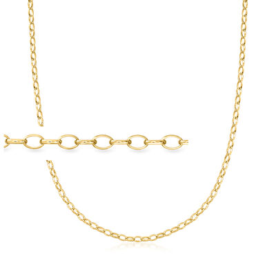 Italian 3.3mm 18kt Gold Over Sterling Rolo-Link Necklace