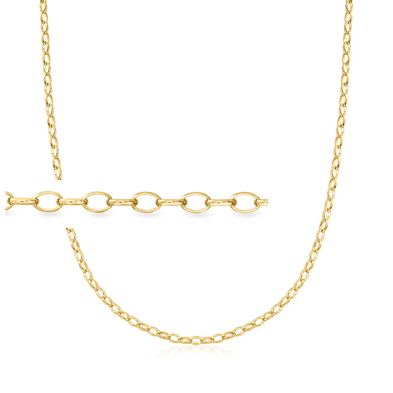 Italian 3.3mm 18kt Gold Over Sterling Rolo-Link Necklace image number 0