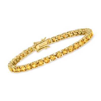 12.00 ct. t.w. Citrine Tennis Bracelet in 18kt Gold Over Sterling