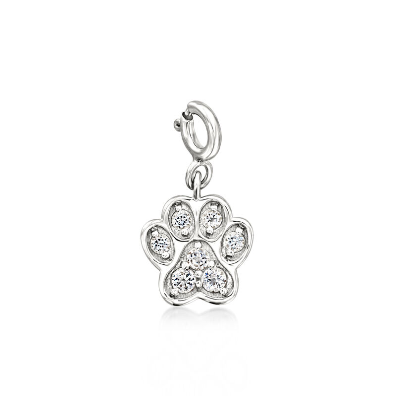 .40 ct. t.w. White Topaz Paw Print Charm in Sterling Silver  image number 0