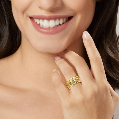 10kt Yellow Gold Byzantine Bordered Ring