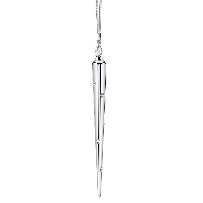 Crystamas Set of 2 Crystal Platinum-Style Icicle Ornaments image number 2