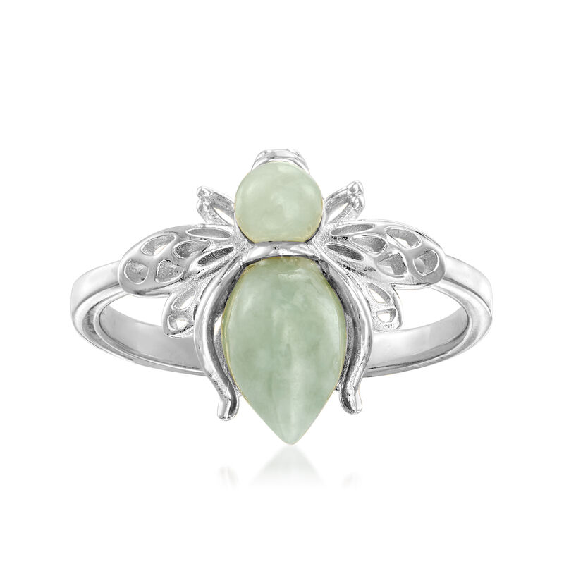 Jade Bumblebee Ring in Sterling Silver image number 0