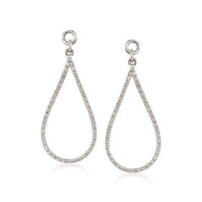 .26 ct. t.w. Diamond Open Teardrop Earring Jackets in Sterling Silver