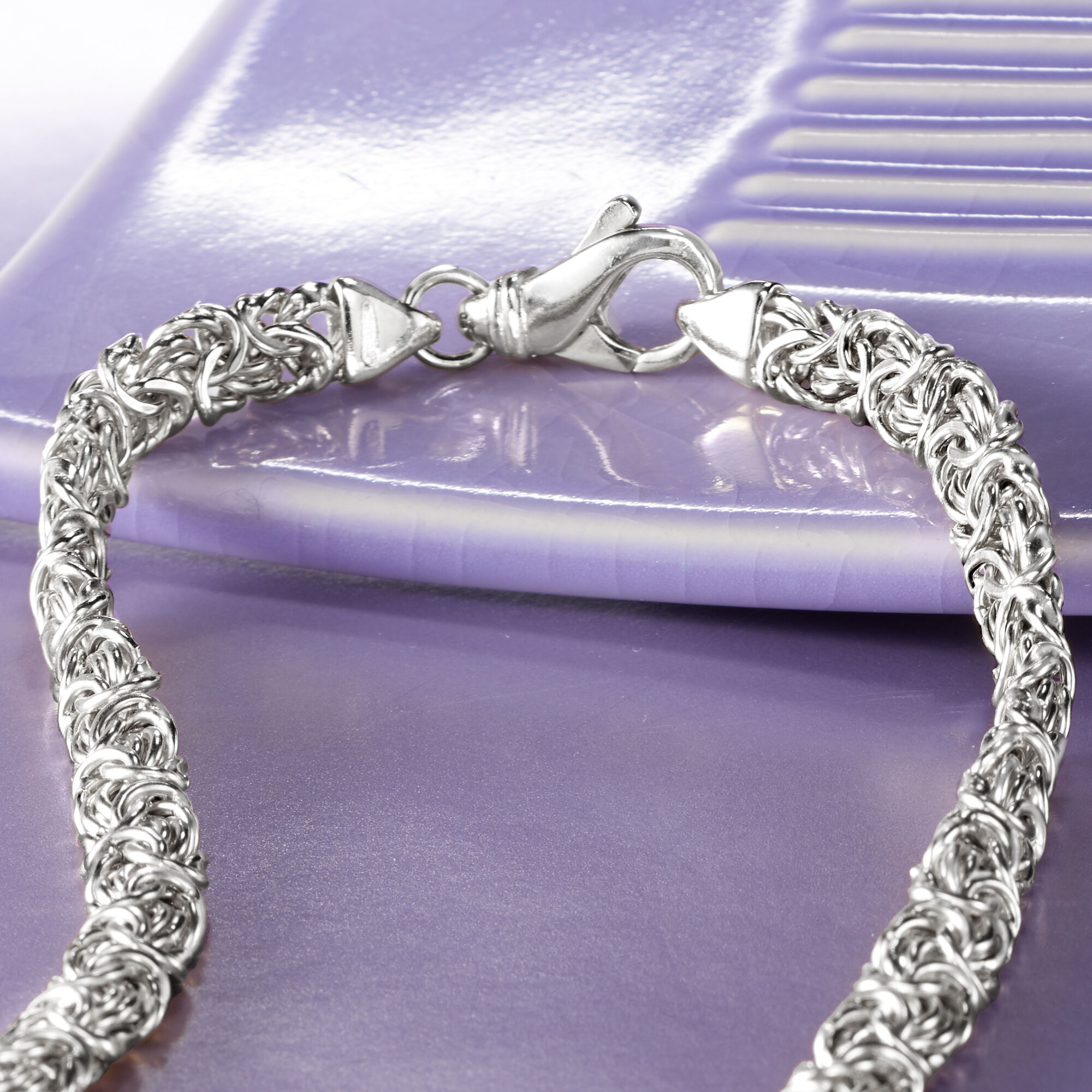 Sterling Silver Classic Byzantine Necklace