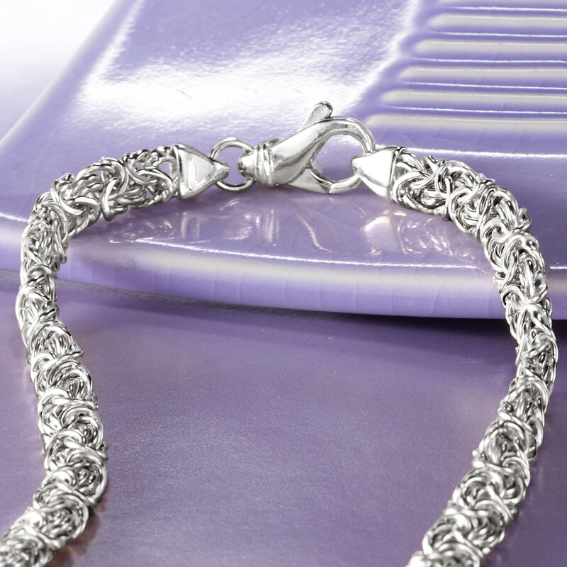Sterling Silver Classic Byzantine Necklace image number 4