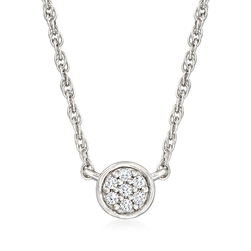 Diamond-Accented Circle Cluster Necklace in Sterling Silver image number 0