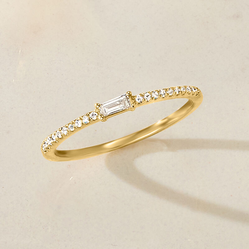 .15 ct. t.w. Baguette and Round Diamond Ring in 14kt Yellow Gold image number 2