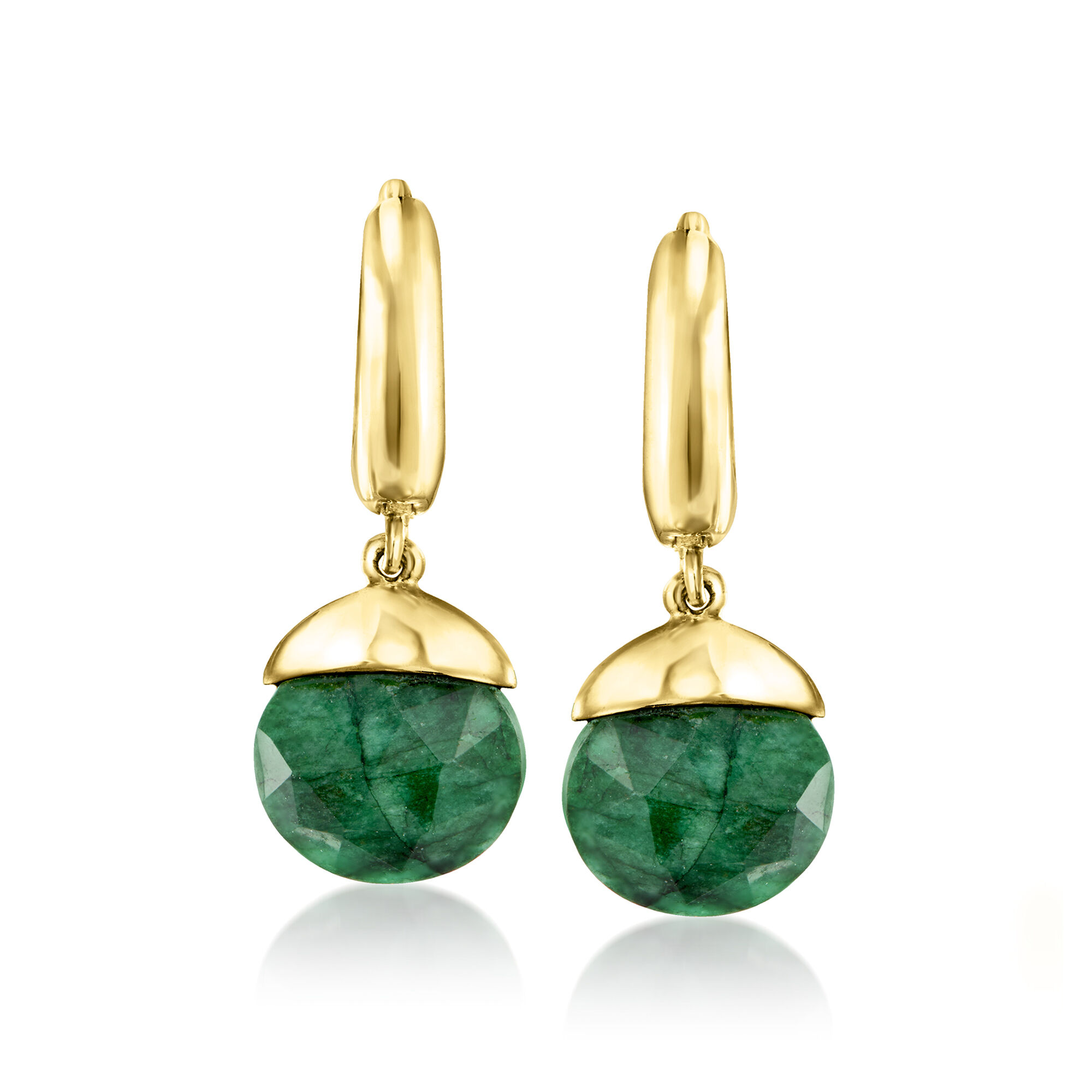 8.25 ct. t.w. Emerald Jewelry Set Drop Earrings and Necklace in 18kt Gold Over Sterling. 18