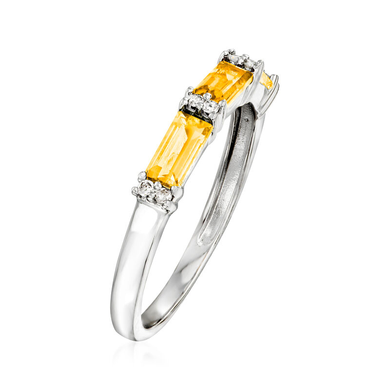 .65 ct. t.w. Citrine Ring with Diamond Accents in 14kt White Gold image number 2
