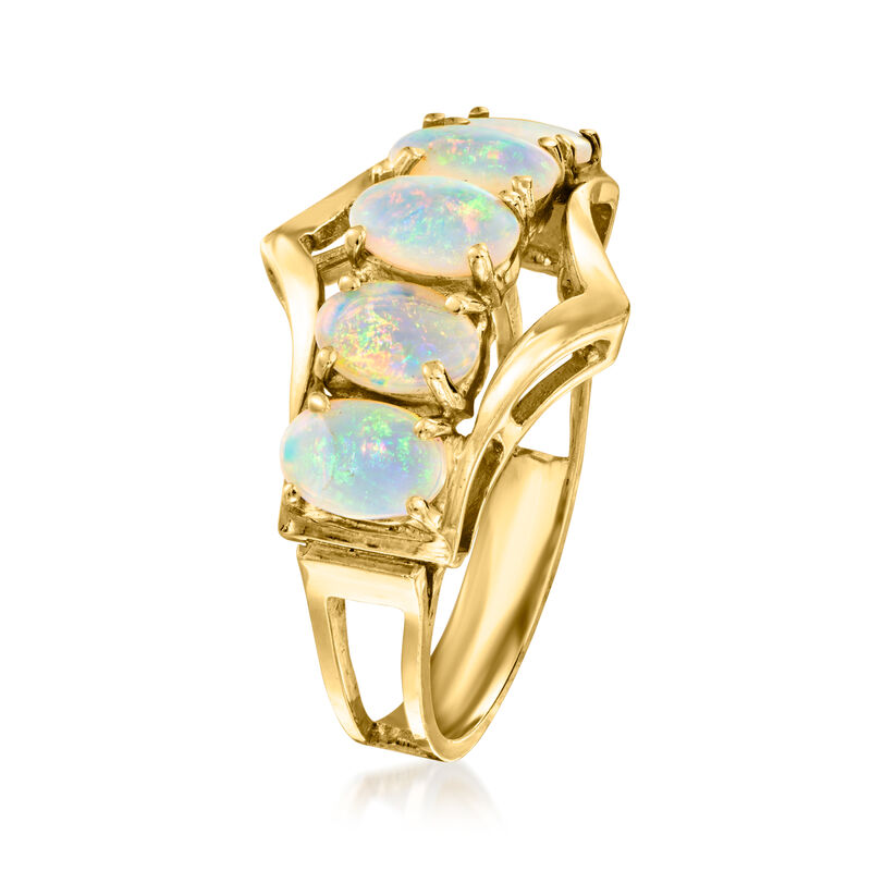 C. 1980 Vintage Opal Ring in 14kt Yellow Gold. Size 6.5 image number 2