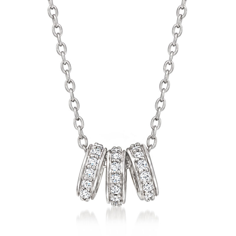 .33 ct. t.w. Diamond Rondelle Trio Necklace in Sterling Silver image number 0
