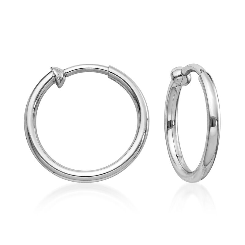 Sterling Silver Small Hoop Clip-On Earrings image number 0