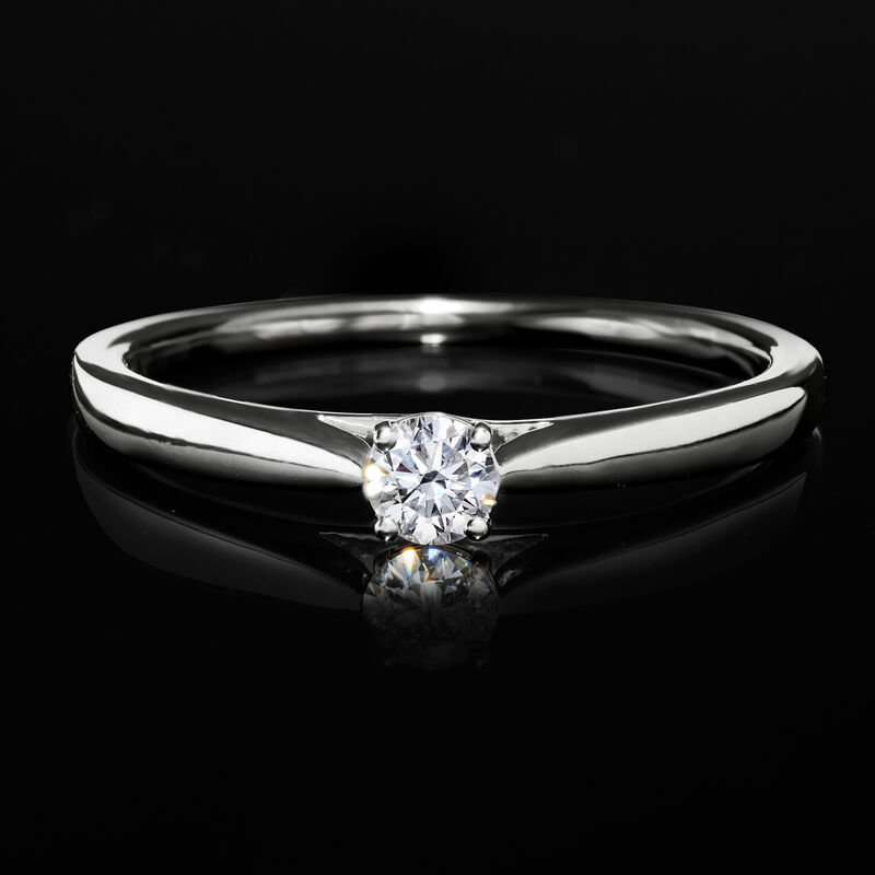 .15 Carat Lab-Grown Diamond Solitaire Ring in Sterling Silver image number 3